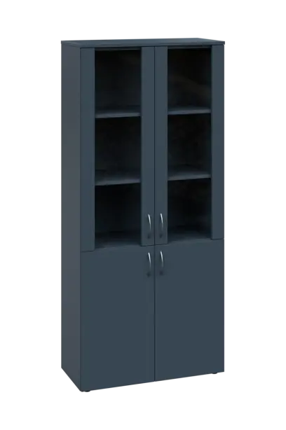 CLE 5 - 8RR lékařská skříň, 4-dveřová, 2x skleněné dveře, 2x zámek, 1800x800x400, antracit